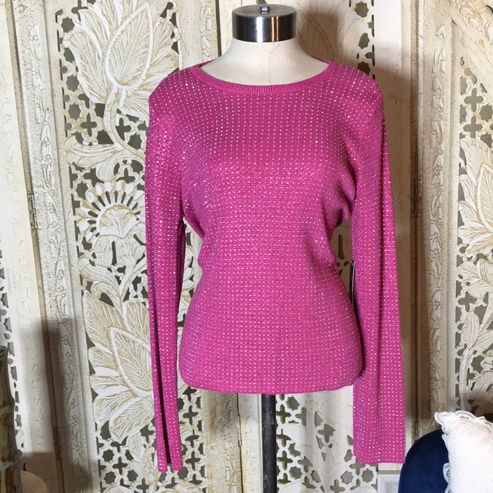 Twelfth Love woman’s small pink rhinestone brand new with tags long sleeve
